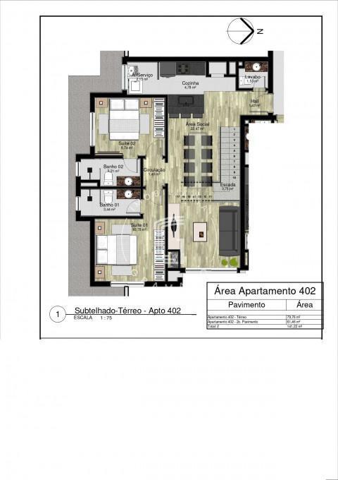 Apto. 402 A - 1° Pavto