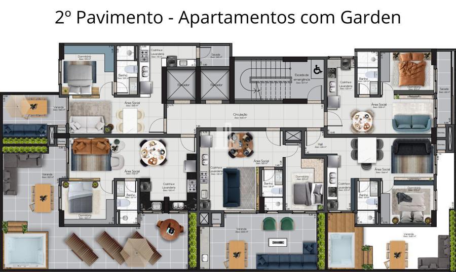 PLANTA GERAL 2º ANDAR C/ GARDEN